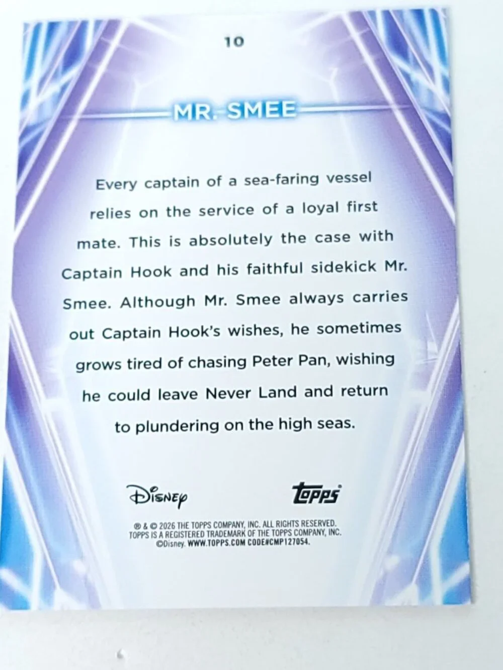 Mr Smee Topps 2026 Disney Neon Gold Holo Parallel Limited 15/50 - Picture 4 of 4
